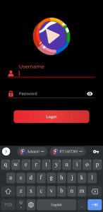 Login Screen of IPTV subs player